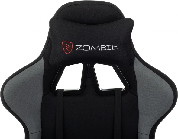 Кресло игровое Zombie Weaver черный/серый с подголов. крестов. пластик подст.для ног пластик черный