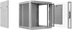 Шкаф коммутационный Cabeus (SH-05F-9U60/60) настенный 9U 600x600мм пер.дв.стекл 60кг серый 540мм 20кг 501мм IP20 сталь