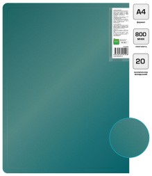Папка с 20 прозр.вклад. Silwerhof Perlen 292921-75 A4 0.8мм карман зеленый металлик