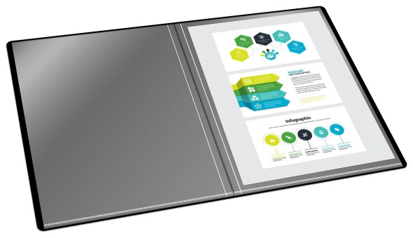 Папка с 20 прозр.вклад. Silwerhof Perlen 292921-75 A4 0.8мм карман зеленый металлик