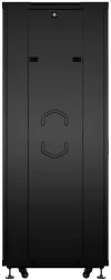 Шкаф коммутационный Cabeus (SH-05C-12U60/60-BK) напольный 12U 600x600мм пер.дв.стекл металл 800кг черный 500мм 730мм IP20 сталь