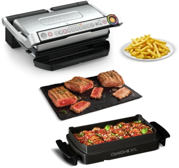 Электрогриль Tefal Optigrill GC724D12 2000Вт серебристый