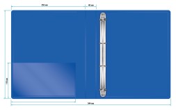 Папка на 4-х кольцах Бюрократ -0840/4RBLU A4 пластик 0.8мм кор.40мм внутр. с вставкой синий