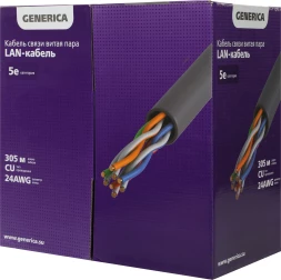 Кабель информационный ITK Generica BC1-C5E04-311-305-G кат.5E FTP 4 пары 24AWG PVC внутренний 305м серый