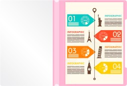 Папка-скоросшиватель Бюрократ Pastel -PSLPAST/PINK A4 прозрач.верх.лист пластик розовый 0.14/0.18