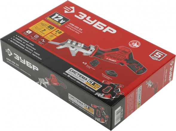 Сабельная пила Зубр СПЛ-125-22 аккум. 2700ход/мин