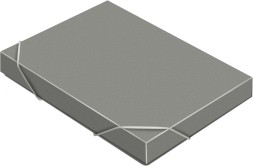 Папка-короб на резинке Бюрократ -BA25/05GREY пластик 0.5мм корешок 25мм A4 серый