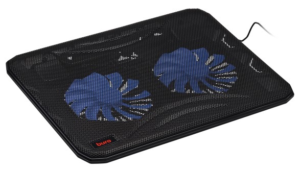 Подставка для ноутбука Buro BU-LCP156-B214 15.6&amp;quot;358x270x21мм 1xUSB 2x 140ммFAN 597г металлическая сетка/пластик черный