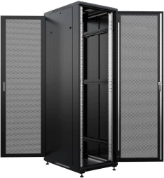Шкаф серверный NTSS (NTSS-R42U6080PD/PD-BL) напольный 42U 600x800мм пер.дв.перфор. задн.дв.перфор. 900кг черный 710мм 96кг 1987мм IP20
