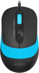 Мышь A4Tech Fstyler FM10S черный/голубой оптическая (1600dpi) silent USB (3but)