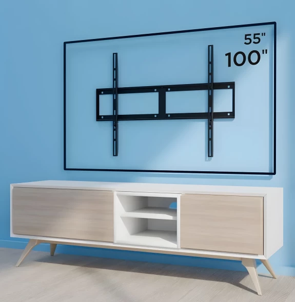 Кронштейн для телевизора Holder LCD-F8601-B черный 55&amp;quot;-100&amp;quot; макс.75кг настенный фиксированный