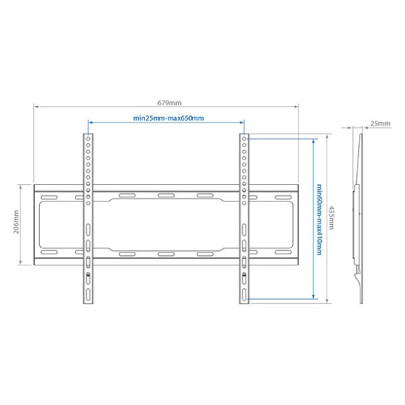 Кронштейн для телевизора Arm Media STEEL-1 черный 32&amp;quot;-90&amp;quot; макс.40кг настенный фиксированный