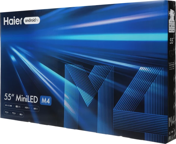 Телевизор LED Haier 55&amp;quot; 55 MiniLED M4 Frameless серебристый 4K Ultra HD 60Hz MEMC DVB-T DVB-T2 DVB-C DVB-S2 USB WiFi Smart TV