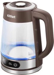 Чайник электрический Kitfort КТ-8710 1.8л. 2200Вт коричневый/нержавеющая сталь корпус: стекло/металл/пластик
