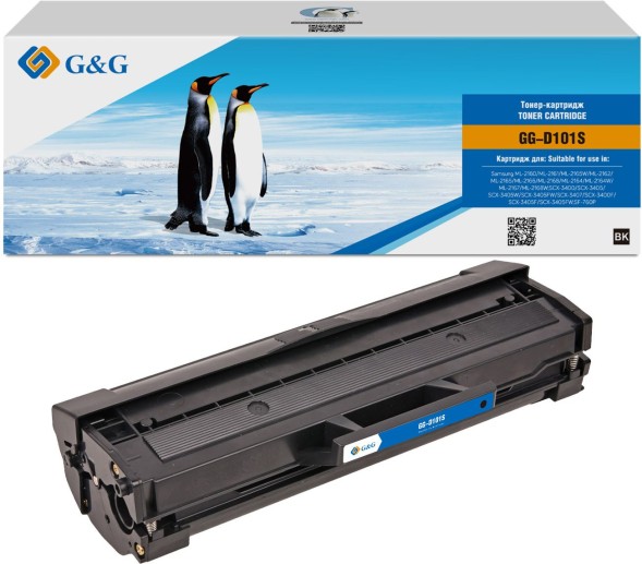 Картридж лазерный G&amp;amp;G GG-D101S черный (1500стр.) для Samsung Samsung ML-2160/ML-2161/ML-2165W/ML-2162/ML-2165/ML-2166/ML-2168/ML-2164/ML-2164W/ML-2167/ML-2168W; SCX-3400/SCX-3405/SCX-3405W/SCX-3405FW/SCX-3407/SCX-3400F/SCX-3405F/SCX-3405FW; SF-760P