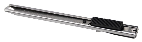 Нож канцелярский Silwerhof шир.лез.9мм выдвижное лезвие фиксатор сталь серебристый пакет с европод.