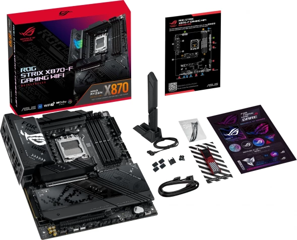 Материнская плата Asus ROG STRIX X870-F GAMING WIFI SocketAM5 AMD X870 4xDDR5 ATX AC`97 8ch(7.1) 2.5Gg RAID+HDMI+DP