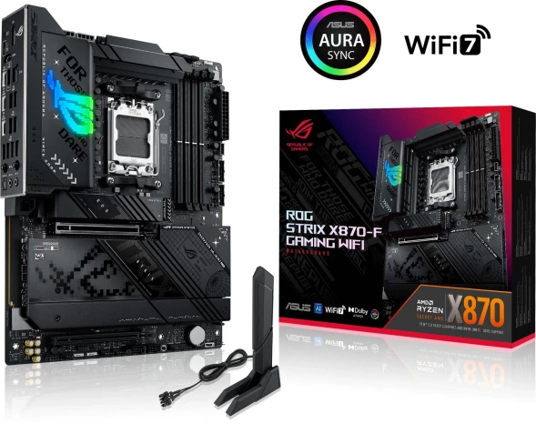 Материнская плата Asus ROG STRIX X870-F GAMING WIFI SocketAM5 AMD X870 4xDDR5 ATX AC`97 8ch(7.1) 2.5Gg RAID+HDMI+DP