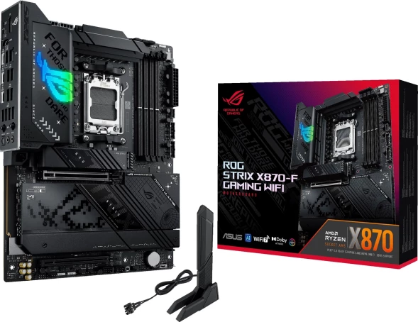 Материнская плата Asus ROG STRIX X870-F GAMING WIFI SocketAM5 AMD X870 4xDDR5 ATX AC`97 8ch(7.1) 2.5Gg RAID+HDMI+DP