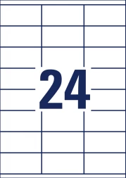 Этикетки Avery Zweckform 3422 A4 70x35мм 24шт на листе/70г/м2/100л./белый матовое самоклей. универсальная