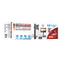 Кронштейн для мониторов Arm Media LCD-T41 черный 15&amp;quot;-32&amp;quot; макс.10кг настольный поворот и наклон верт.перемещ.