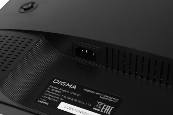 Монитор Digma 27&amp;quot; Progress 27P505U черный IPS LED 16:9 HDMI M/M матовая HAS Piv 350cd 178гр/178гр 3840x2160 60Hz FreeSync DP 4K 6.05кг
