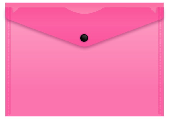 Конверт на кнопке Бюрократ Double Neon DNEPK804A5PINK A5 гориз. пластик 0.15мм розовый