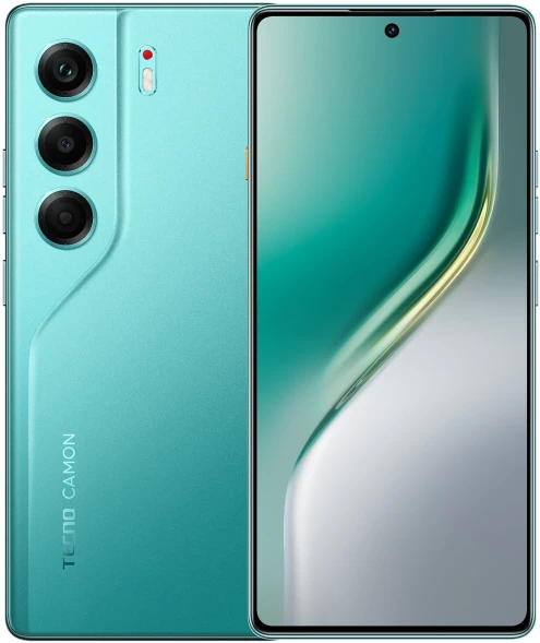 Смартфон Tecno Camon 40 256Gb 12Gb зеленый моноблок 3G 4G 2Sim 6.78&amp;quot; 1080x2436 Android 15 50Mpix 802.11 a/b/g/n/ac NFC GPS GSM900/1800 GSM1900 Protect FM microSD max1024Gb