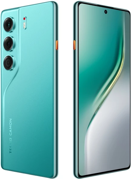 Смартфон Tecno Camon 40 256Gb 12Gb зеленый моноблок 3G 4G 2Sim 6.78&amp;quot; 1080x2436 Android 15 50Mpix 802.11 a/b/g/n/ac NFC GPS GSM900/1800 GSM1900 Protect FM microSD max1024Gb