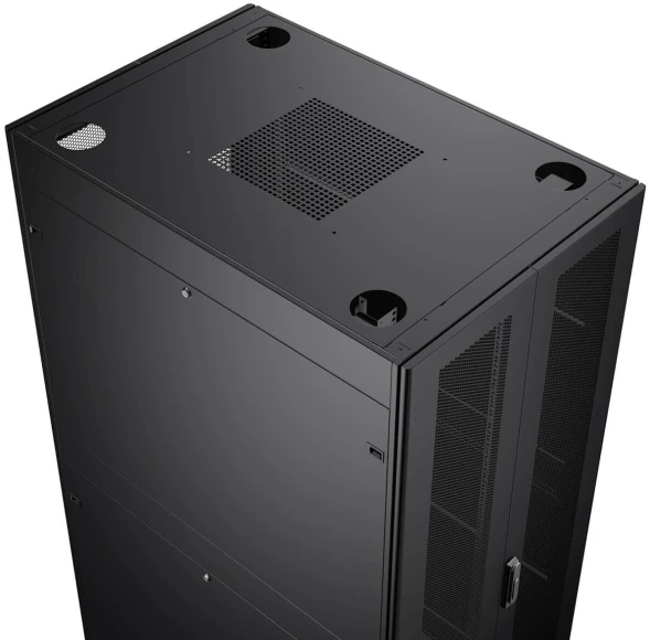 Шкаф серверный Cabeus (ND-SC-42U80/120-BK) напольный 42U 800x1200мм пер.дв.перфор.2ств. задн.дв.перфор.2-хст. 1500кг черный 902мм 165кг 1954мм IP20 сталь