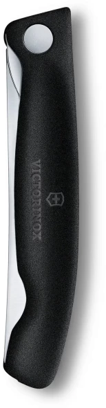 Нож кухонный Victorinox Swiss Classic (6.7833.F) стальной столовый для овощей лезв.110мм серрейт. заточка черный карт.коробка