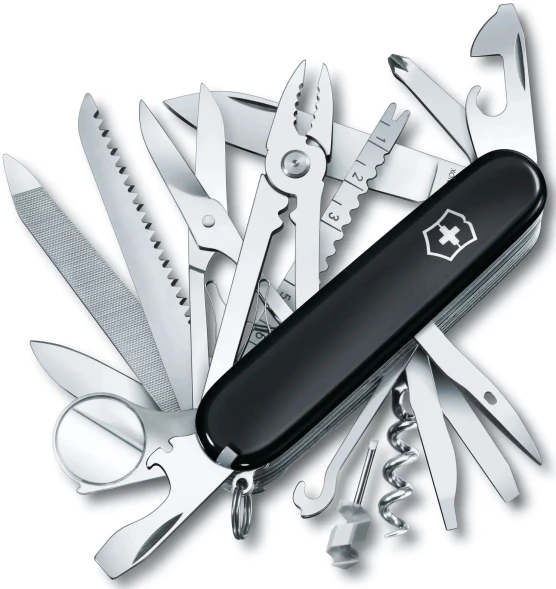 Нож перочинный Victorinox SwissChamp (1.6795.3) 91мм 33функц. черный карт.коробка
