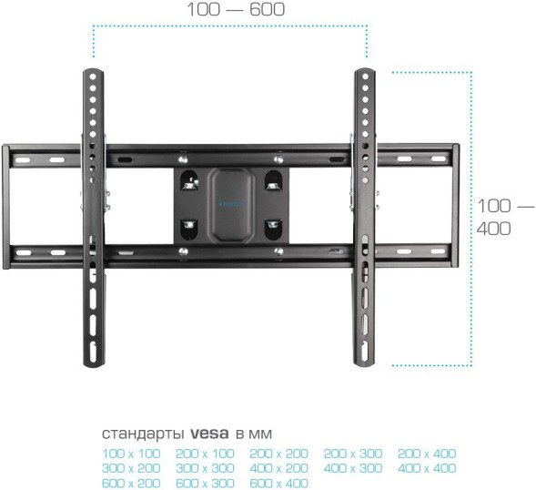 Кронштейн для телевизора Kromax OPTIMA-409 черный 32&amp;quot;-65&amp;quot; макс.45кг настенный поворотно-выдвижной и наклонный