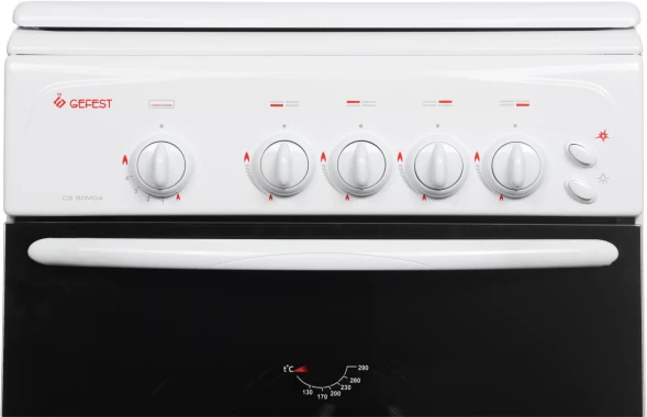 Плита Газовая Gefest CG 50M04 K73 белый (металлическая крышка) реш.чугун