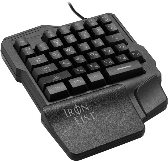Игровой блок Оклик 701G IRON FIST черный USB for gamer LED (подставка для запястий) (1196590)