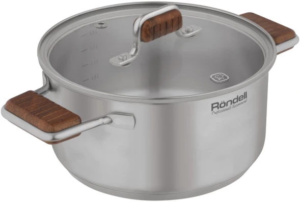 Кастрюля Rondell Fjord RDS-1792 5.2л. d=24см (с крышкой) стальной