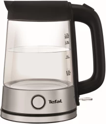 Чайник электрический Tefal Glass Kettle KI750D30 1.7л. 2400Вт серебристый корпус: стекло/металл/пластик (8010000020)