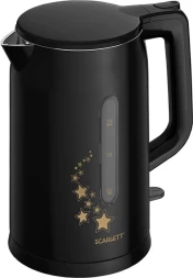 Чайник электрический Scarlett SC-EK21S45 1.5л. 2200Вт черный корпус: нерж.сталь/пластик