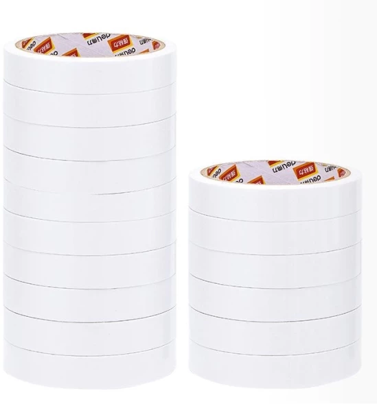 Клейкая лента канцелярская двусторонняя Deli EA364 белая шир.18мм дл.9.14м 80мкр (упак.:16шт)