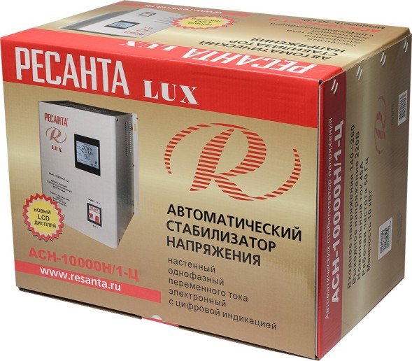 Стабилизатор напряжения Ресанта АСН-10000Н/1-Ц однофазный серый (63/6/18)