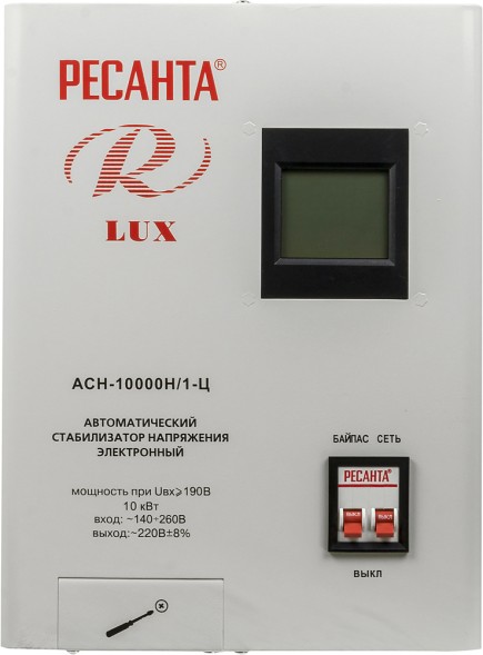 Стабилизатор напряжения Ресанта АСН-10000Н/1-Ц однофазный серый (63/6/18)