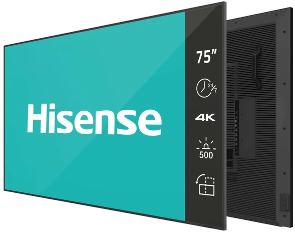 Панель Hisense 75&amp;quot; 75DM66D черный D-LED DID LED 8ms 16:9 HDMI M/M матовая 1200:1 500cd 178гр/178гр 3840x2160 DP 4K USB 29кг