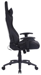 Кресло игровое Cactus с RGB-подсветкой черный/красный эко.кожа с подголов. крестов. сталь