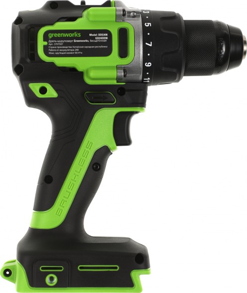 Дрель-шуруповерт Greenworks GD24DD90 аккум. патрон:быстрозажимной (3707507)