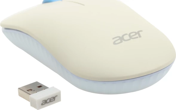 Клавиатура + мышь Acer OCC205 клав:белый/голубой мышь:белый/голубой USB беспроводная slim Multimedia (ZL.ACCEE.00C)