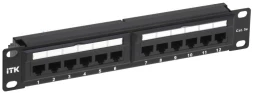 Патч-панель ITK PP12-1UC5EU-D05-10 10&amp;quot; 1U 12xRJ45 кат.5E UTP