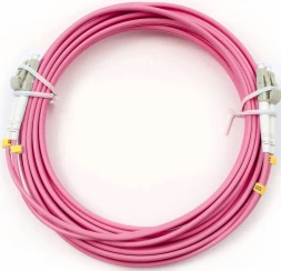 Патч-корд Cabeus FOP-50-OM4-LC-LC-5M 2x50/125 OM4 LC дуплекс-LC дуплекс 5м LSZH розовый