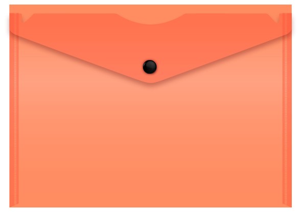 Конверт на кнопке Бюрократ Double Neon DNEPK804A5OR A5 гориз. пластик 0.15мм оранжевый