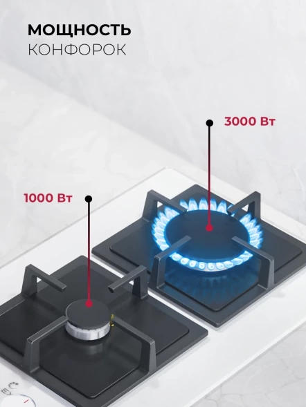Газовая варочная поверхность Lex GVG 324 WH белый