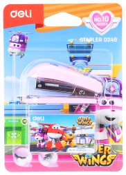 Степлер настольный Deli E0249 Super Wings 24/6 26/6 (12листов) ассорти 40скоб металл/пластик блистер